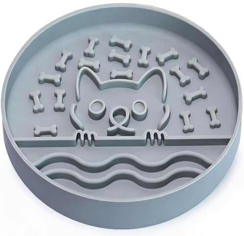 Zonopy Slow Feeder Dog Bowl with Non-Slip Base, Silicone Puzzle Dog Food Bowl with Unique Design, Slow Feeding Bowl for All Types of Dogs Cats, Interactive Slow Eating, BPA-Free