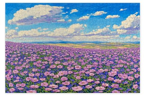 Frühlingspetunien Blumen-Puzzles für Erwachsene 1000 Teile, Blumen Landschaft Holzpuzzles, Natur Landschaft Muster Dekorationen für Zuhause