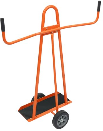 Chariot de transport à panneaux avec 2 roues en caoutchouc plein, pour le transport de planches en bois, portes et fenêtres, capacité de charge 400 kg (orange)