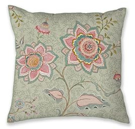 Pip Studio Mumbai Morning Square Cushion Zierkissen - 53 x 53 cm cm - Baumwolle - Hellgrün