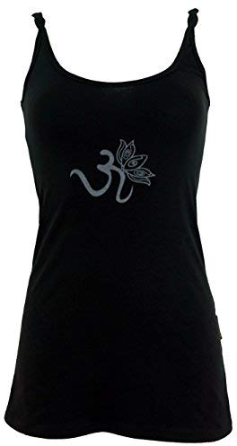 GURU SHOP Yoga-Top aus Bio-Baumwolle OM - Schwarz, Damen, Size:M