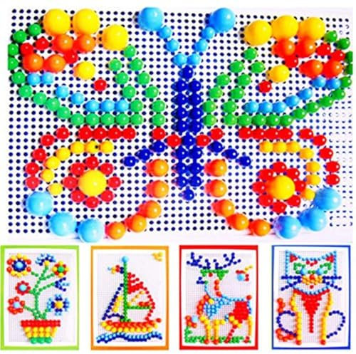 Itian 296Pcs Nägel Spiel, Steckmosaikspiel Steckern Kreatives Puzzle Mosaic Pegboard Pädagogisches Spielzeug für Kinder