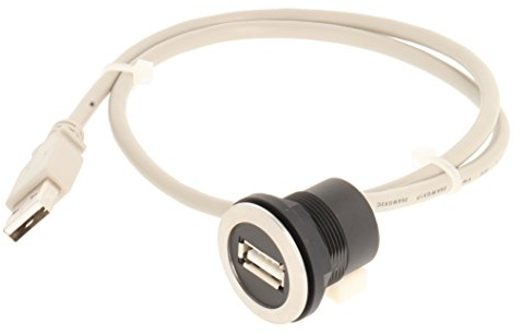 Schlegel USB Socket Cable 60 cm Type A to A, USB 2.0, Stainless Steel, Compatible with Computer, Laptop, USB Hub, Flash Drive, Smartphone (with Adapter)