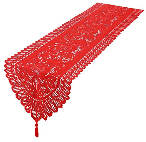 mookaitedecor Spitze Tischläufer, Lace Embroidery Tischtuch, Tischdecke, Tischband Dekorationen Tischdekoration für Hochzeit, Feier, Party, Evendekorationen