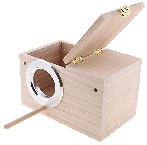 PINVNBY Vogelhaus Wellensittich Holz Brutbox für Lovebirds Papageien Paarungsbox (M:20 cm)