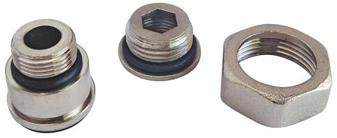 SOMATHERM FOR YOU, Adaptateur multi-diamètre 12/17 et 15/21 pour radiateur - Kit avec fourrure, réduction et écrou nickelés - Compatible eau chaude et froide - Couleur gris/argent