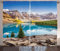 ABAKUHAUS Landschaft Rustikaler Vorhang, Moraine Lake Sunset, Wohnzimmer Universalband Gardinen mit Schlaufen und Haken, 280 x 245 cm, Grau Aqua