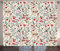 ABAKUHAUS Blumen Rustikaler Gardine, Vögel Rosen-Tupfen, Schlafzimmer Kräuselband Vorhang mit Schlaufen und Haken, 280 x 260 cm, Rosa