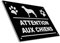 OriginDesigned Attention aux Chiens Plaque Gravée 145 mm x 95 mm