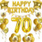Fechy 70. Geburtstag Dekoration, Happy Birthday Ballon Wimpel Banner Gold Nummer 70 Geburtstag Ballone Stern Folienballons Konfetti Luftballons für Mann Vater 70 Jahre alt Geburtstag Dekoration