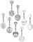 vcmart 8er Bauchnabelpiercing 12mm Set Chirurgenstahl Silber Rosegold Piercing Bauchnabel Zirkonia Diamant