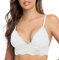 SHEKINI Soutien-Gorge sans Armatures en Dentelle Bralette Triangle Bretelles Réglable Distinctif (Blanc, L)