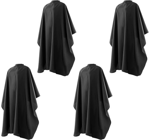 4 PACK Hair Salon Capes with Snap Closure Waterproof Hairdressing Styling Hair Cutting Coloring Nylon Cape for Barber Hairdressers