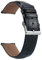 EACHE Leder Uhrenarmband 22mm Schwarz Krokodilmuster für Herren, Kroko Prägung Vintage Mit Schnellverschluss, Alligator Geprägtes Uhrenarmband Blau Linie