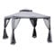 Outsunny Pavillon mit Doppeldach, ca. 3x3 m Wasserdicht Stabil Winterfest Gartenpavillon mit Moskitonetz, Seitenteile, Garten-Pavillon aus Metall, für Garten, Terrasse, Hellgrau
