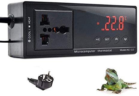 TopHomer Aquarium Temperaturschalter Temperaturregler Heizen & Kühlen Temperature Controller Digital LED Anzeige Steckdosenthermostat für Reptilien