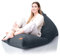 Aiire Relaxo Sitzsack XXL für Kuschelecke - Bean Bag Design mit Füllung - Riesen Sitzsäcke Erwachsene, Sitz Sack Flauschig - Bodenkissen Grob, Bodenstuhl, Bodensessel Grau