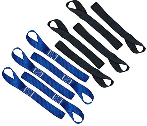 SHULLIN 10 Stück Motorrad Bike-Lashing Zurrschlaufen Motorrad Transportgurte Motorrad Transportsicherung weiche Schlaufen Spanngurte Spanngurt Tie Down Straps für Motorrad Transport(Blauschwarz)