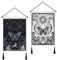 Betylifoy 2 Stück Kleine Wandteppiche mit Quasten, Sonne und Mond Tapisserie Tarot Wandbehang Schmetterling Motte Wandteppich Schwarz und Weiß Wandteppich für Schlafzimmer Ästhetik (Mondfinsternis)