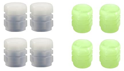 Beleuchtete Autoreifen Ventilkappen, 8 Stück Ventilkappen Kunststoff Fluoreszierende Reifenventilkappen Leuchten im Dunkeln Universal Autoreifen Glühen Ventil Stem Cover für Auto, Motorräder, Fahrrad