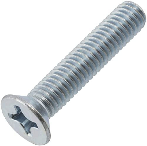 AERZETIX - C59696 - Lot de 50 vis à métaux M6x30 mm à tête fraisée PH3 - DIN 965 - en acier au carbone - dureté 4.8 - finition zingué - pour fixation vis tournevis assemblage