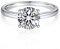 MomentWish Verlobungsring Damen, 2 Karat Solitär 925 Sterling Silber Moissainte Ringe D Farbe VVS1 Muttertagsgeschenk mit Geschenkbox Gra Zertifikat-Größe50