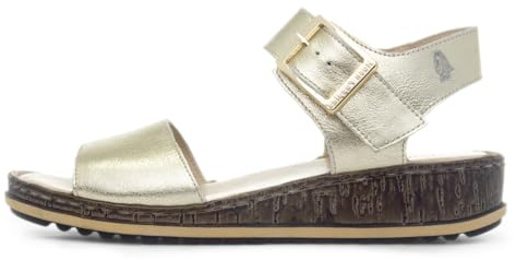 Hush Puppies Ladies Ellie Sandal, Gold, 5