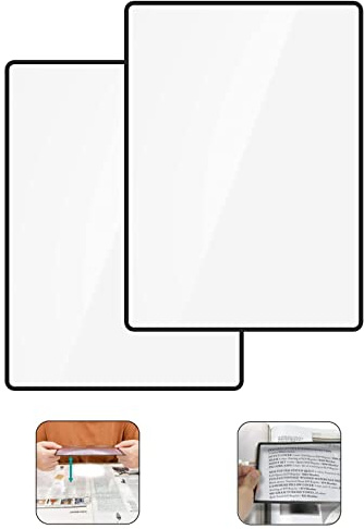 2 Stücke Vergrößerungsglas für Ganze, A4 Vollseite Leselupe, Vergrößerungsglas Linse Blatt, 3X Vergrößerung Linse, Leselupe Set Enthalten, Vergrößerung Blatt Set, für Senioren und zum Lesen, Bücher