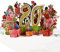 3D Pop-Up Karte zum 80. Jubiläum oder Geburtstag | Gartenmotiv mit Blumen, Pflanzen und Gartengeräten | Ideal für 80. Hochzeitstag oder Geburtstag | Mit passendem Umschlag und Notizkarte