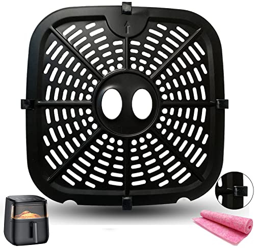HEISENLIN Quadratische Air Fryer Ersatz Crisper Tray für 6.8QT Dreo Air Fryer Pro Max, 24.6 cm verbesserte doppellagige Beschichtung, Pfannenregal, Rostgittereinsatz für Dreo Air Fritteusen