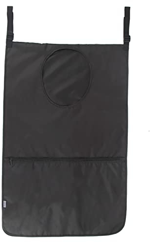 Luxja Hänge Wäschebeutel, wäschesack tür, Wäschesammler mit 2 EXTRA Edelstahl Türhaken, Wäschekorb Tasche, Helles Schwarz