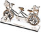 Geldgeschenk Tandem mit Picknickkorb - inkl. Wunschtext - Schild für Geld Gutschein Fahrrad Gutscheingeschenk Picknick - 20 x 11 cm weiß