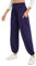 Famulily Stoffhose Damen Sommer Plus Size Harem Hosen Hohe Taille Yoga Boho Hosen mit Taschen Marineblau L