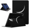 Foonary Coque Compatible avec iPad Pro 11 2022/2021/2020 (4/3/2 Generation), Ultra Fin Légère en Cuir PU Antichoc avec Étui Housse Protection Fonction Support Tablette Case Cover, Noir Astronaute