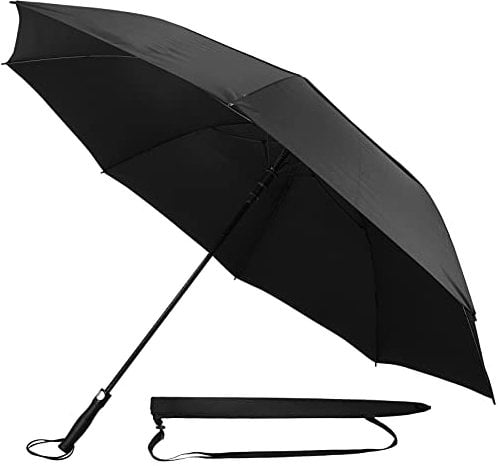 Sternenfunke XXL Regenschirm für 2 Personen Ø162 cm, Großer Golf Regenschirm Schwarz Sturmfest, Stabiler Griff, Ohne Aufdruck, Familienregenschirm
