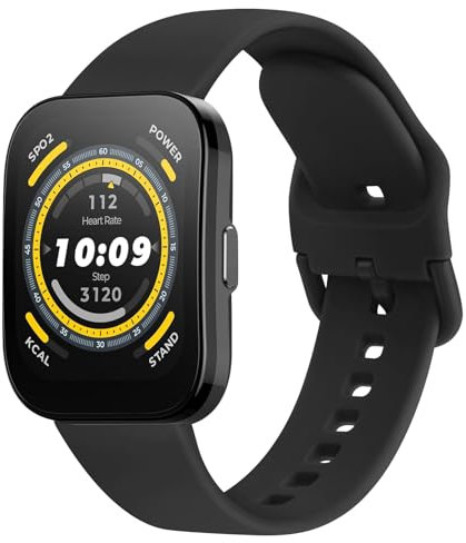 AK 22mm Straps Compatible with Amazfit Bip 5, 22mm Soft Silicone Sport Replacement for GTR 4/3 Pro/3/2 eSIM/2e/GTR 47mm (Black)