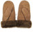 SUPER s6x Lammfell Handschuhe Fäustlinge, Fausthandschuhe Merino Lammfell, Cognac - braun, Damen - Größenbeschreibung siehe Produktbeschreibung (mid braun, L)