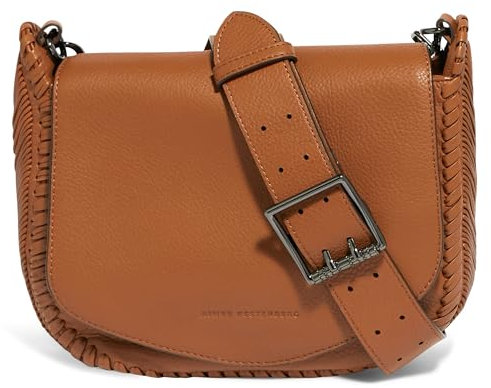 Aimee Kestenberg All For Love Satteltasche für Damen, kleine Leder-Umhängetasche, verstellbarer und abnehmbarer Riemen, Kastanienbraun mit Rotguss, Kastanienbraun mit Rotguss, All for Love