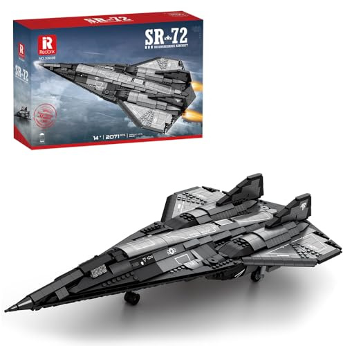 Reobrix 33039 SR-72 Aufklärungsflugzeug Bausteine Set, 2071PCS Klemmbausteine Flugzeug Modell Bausätze, Mint pädagogische Spielzeug Geschenke für Kinder Teens und Militärfans