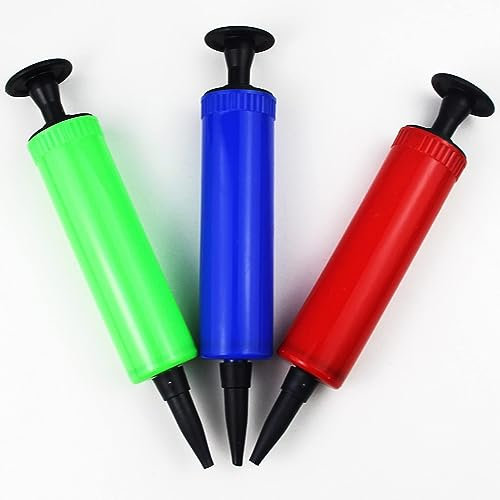 3 mini infladores de globos de mano, inflador manual de mano, bomba de aire portátil para globos largos, globos de aluminio de cumpleaños (color aleatorio)