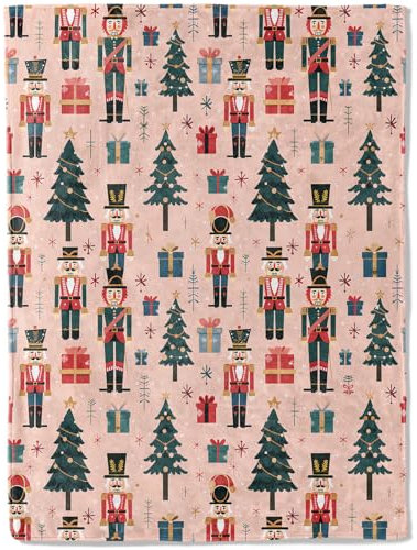 ainori Nussknacker-Überwurfdecke, ultraweich, Fleece, leicht, Bäume, Vintage, festliche Winter-Nachtdecke, für Couch, Zimmer, Schlafzimmer, Urlaubsdekoration, Geschenke für Kinder, Mädchen, 127 x