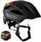 Kinderfahrradhelm Splash schwarz | Fahrradhelm für Kinder von 6-12 Jahren für Fahrräder, Skateboards, Mountainbikes, Skates, mit abnehmbaren Polstern und Einstellbarer Größe |