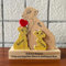 Personalisiertes Löwe Familien Namen Holzpuzzle Erinnerungsgeschenk Tischdekoration Tiere Holz Statue Ornament Dekorative Kreatives Papa Geschenk für Weihnachten Geburtstag,1-7 Namen Gravur (A3)