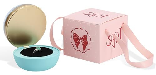 iSuperb Rose Gifts for Women Jewellery Box Rose Flower Gifts for Women Ring Box Rose Flower with Gift Box for her on Birthday, Anniversary, Valentine's Day, Mother's Day, Christmas (Blue)