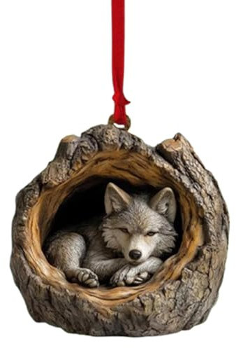 3 Weihnachten Acryl TierDekor Weihnachtsbaumschmuck 2D Anhänger/Eichhörnchen/Wolf/Kolibri/Igel Weihnachtsbaum Anhänger Weihnachtsdeko Saisonale Dekoration Für Wohnzimmer Schlafzimmer