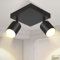 Glitzerlife Deckenleuchte 2 Flammig Deckenlampe Schwarz - Deckenstrahler GU10 Eckig Schwenkbar 350° Deckenspot Modern Metall Küchenlampe Flur Wohnzimmer Schlafzimmer MAX.25W ohne Leuchtmittel