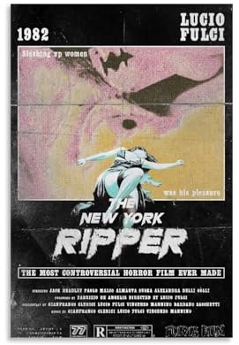 UARJIRUHR The New York Ripper Poster, Raumdekoration, Leinwand, künstlerisches Poster, Wandkunst, Schlafzimmer-Dekor, Poster für Zimmer, ästhetisch, 60 x 90 cm, ungerahmter Stil