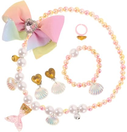 BESTonZON 1satz Meerjungfrau Schmuckset Für Armband Ohrringe Halskette Haarspange Bunten Farben Für Geburtstagsgeschenke Und Festliche Anlässe