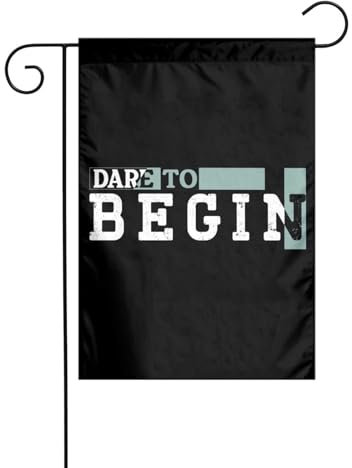 Gartenflagge Trau Dich Anzufangen Banner Top Qualität Outdoor Fahne Uv Beständig Flag Für Balkon Partys Außen 30X45Cm