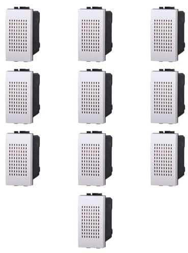 10x Suoneria, campanello, Moduli Bianchi, Compatibile Con BTicino Living, frutti, interruttori, pulsanti, deviatori, dimmer, sensori, PIR, buzzer, Per Placche originali e compatibili
